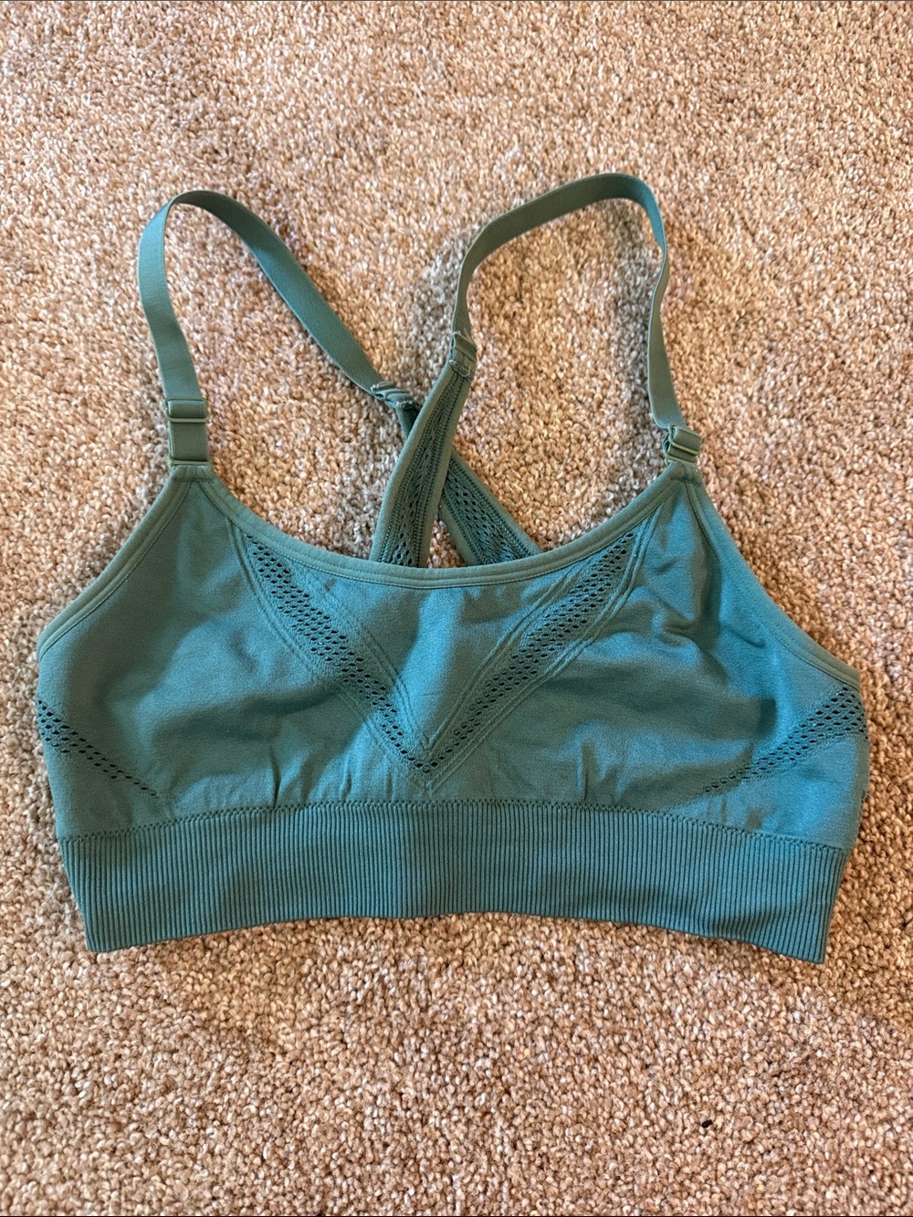 all in motion Green Seamless Crisscross Sports Bra